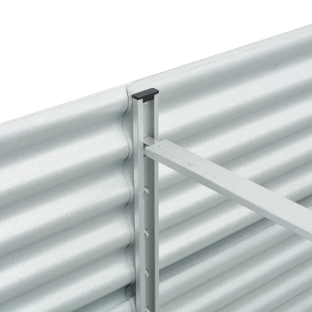 Garden Raised Bed | Silver | Galvanised Steel | 320 x 80 x 81 cm