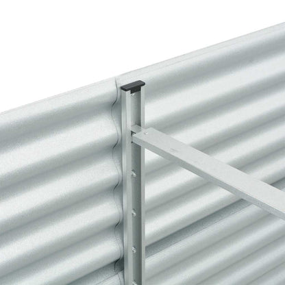 Garden Raised Bed | Silver | Galvanised Steel | 320 x 80 x 81 cm