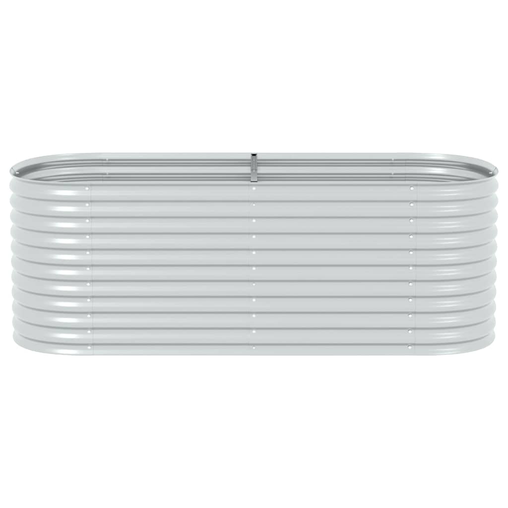 Garden Raised Bed 240x80x81 cm Galvanised Steel Silver