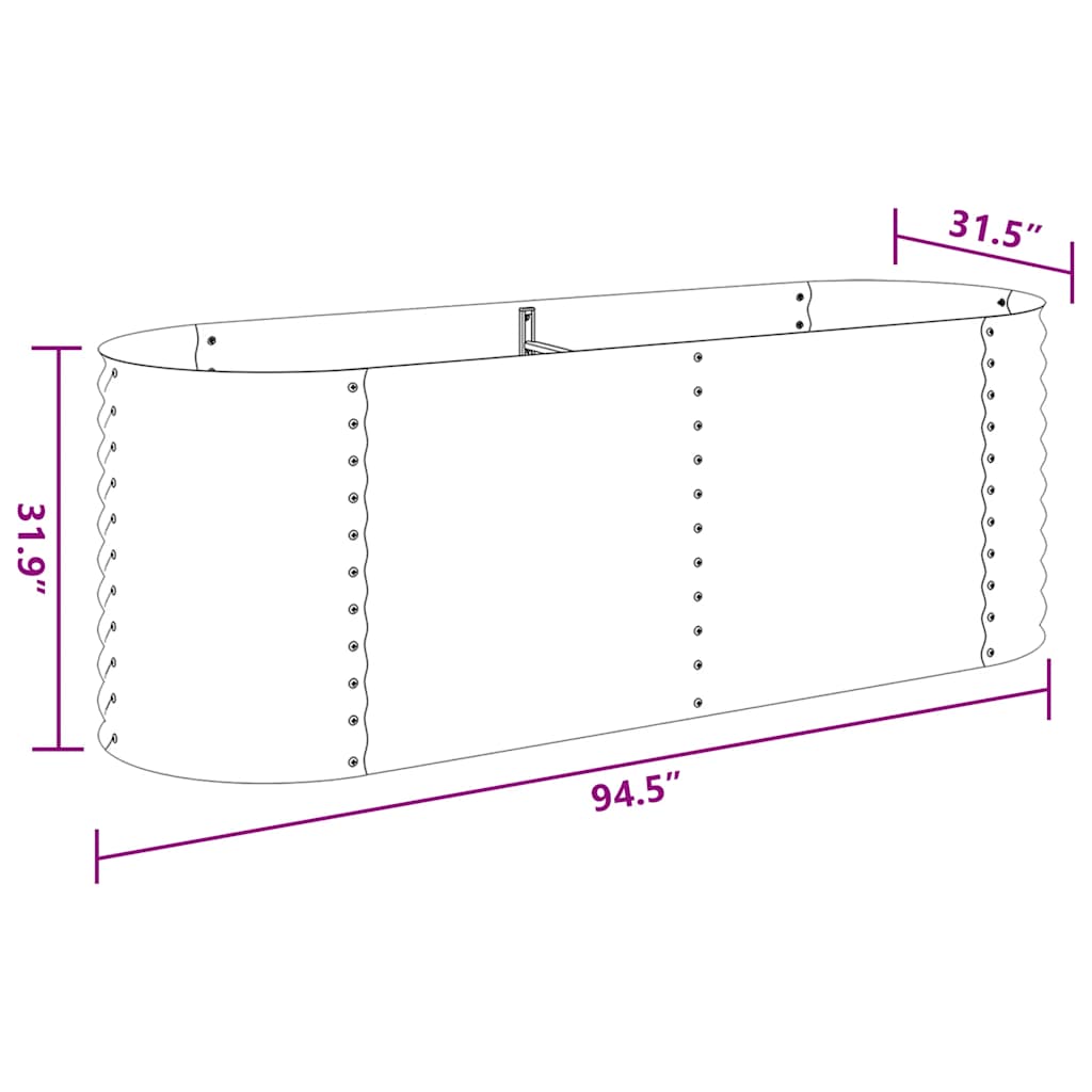 Garden Raised Bed | Silver | Galvanised steel | Large | Durable
