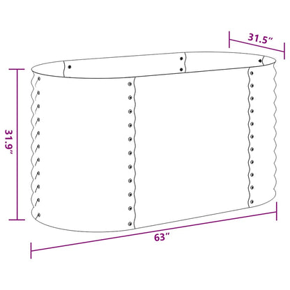 Garden Raised Bed 160x80x81 cm Galvanised Steel Silver