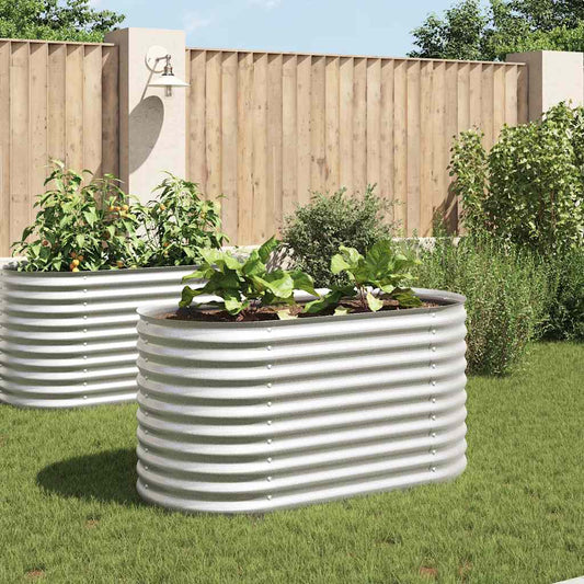 Garden Raised Bed | Silver | Galvanised Steel | 160x80x81 cm | Durable