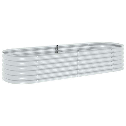 Garden Raised Bed 240x80x44 cm Galvanised Steel Silver