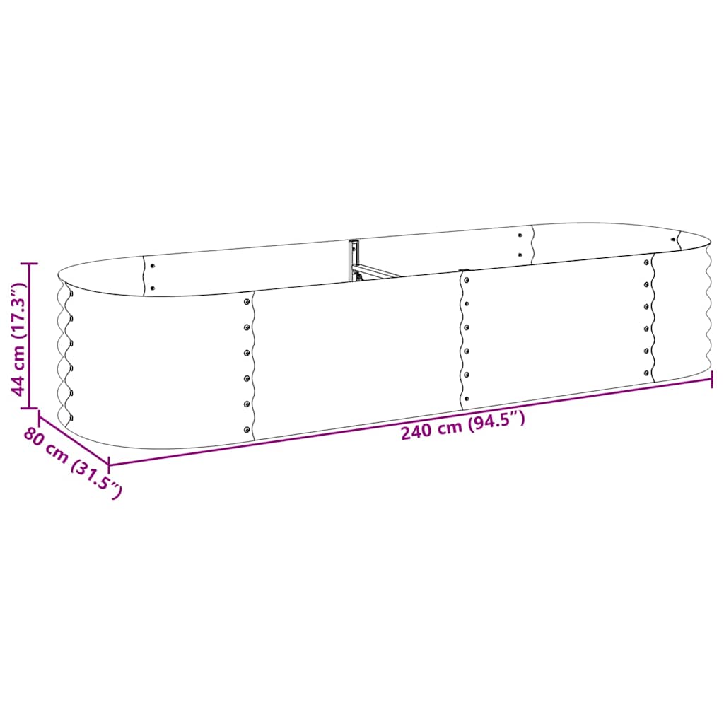 Garden Raised Bed | Silver | Galvanised Steel | Large | Durable