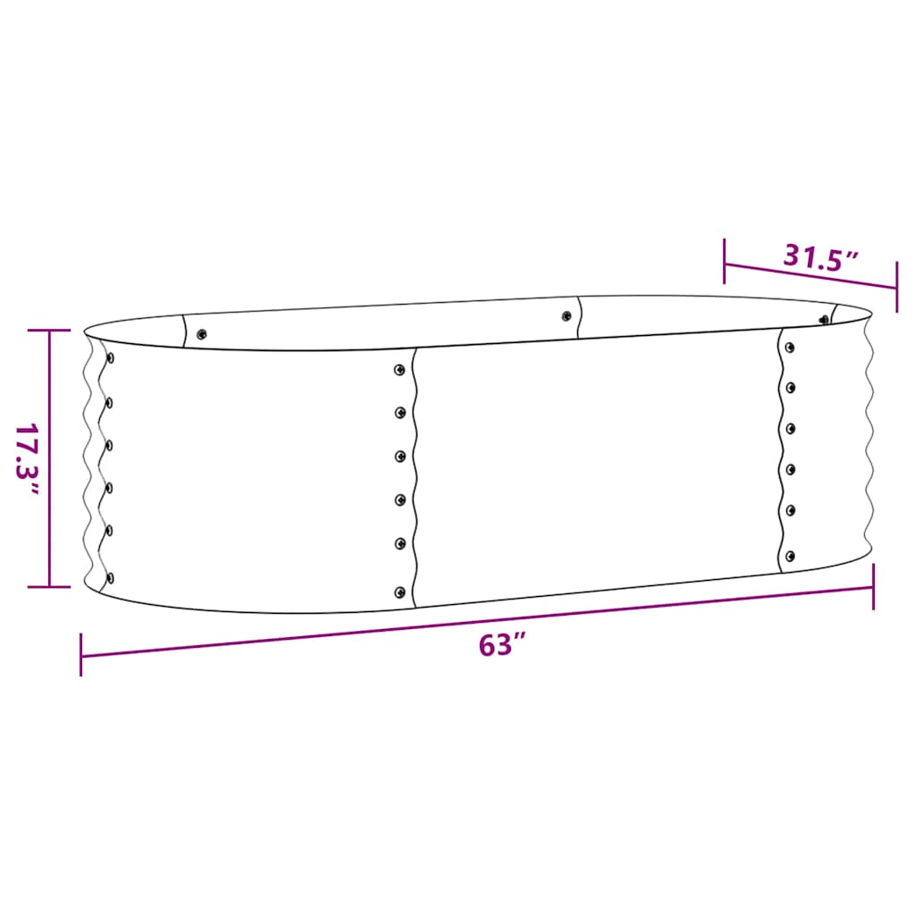 Garden Raised Bed | Silver | Galvanised steel | Large |  Durable