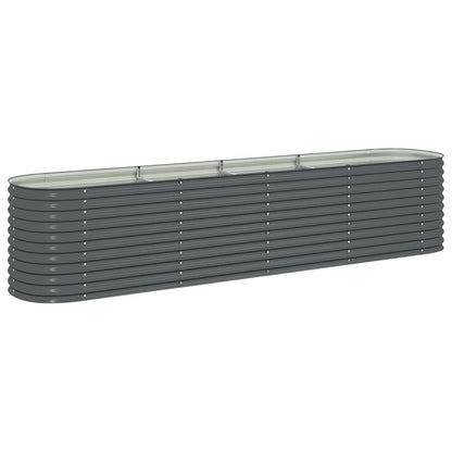 Garden Raised Bed 400x80x81 cm Galvanised Steel Grey