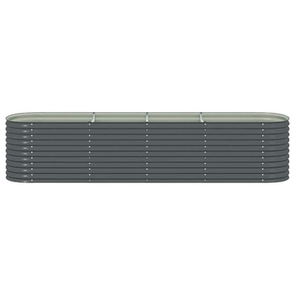 Garden Raised Bed 400x80x81 cm Galvanised Steel Grey