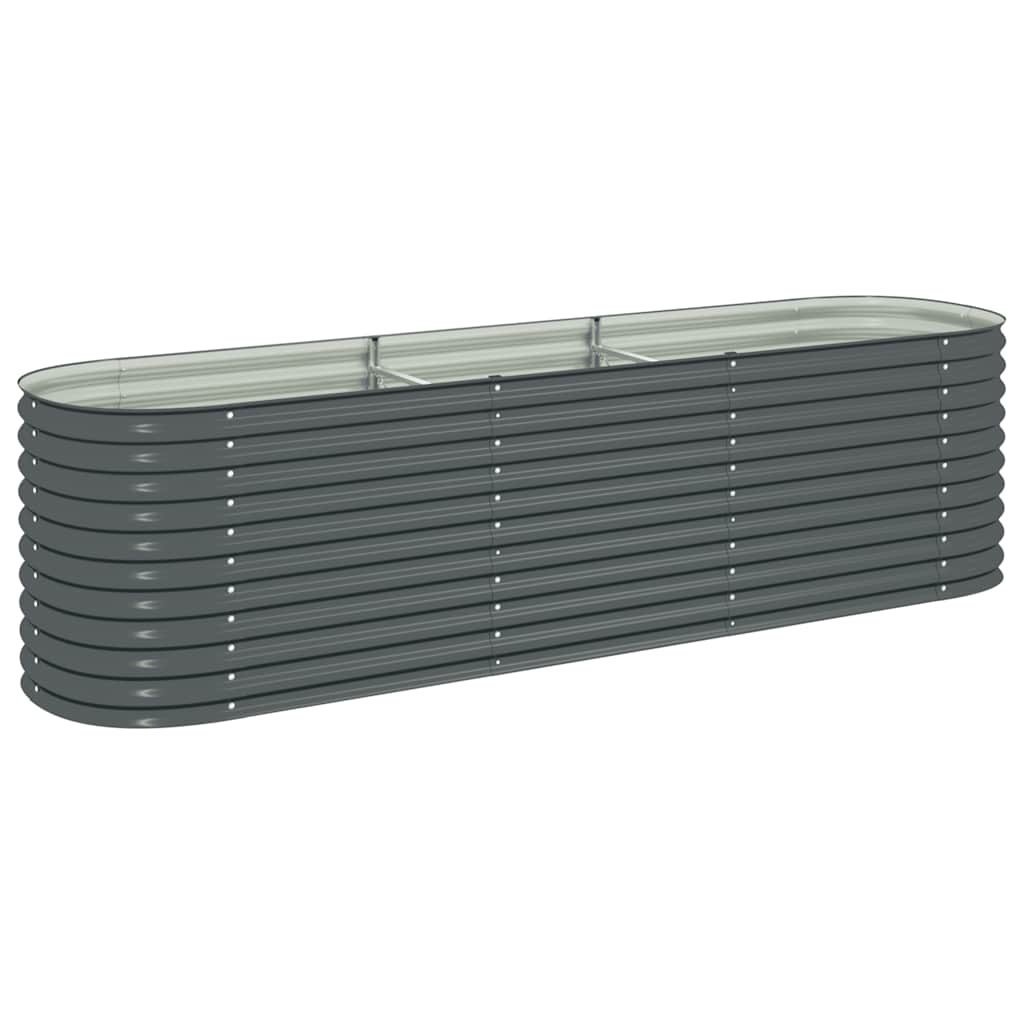 Garden Raised Bed | Grey | Galvanised Steel | 320x80x81 cm