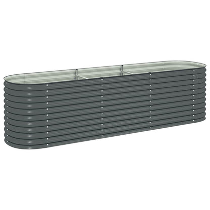 Garden Raised Bed | Grey | Galvanised Steel | 320x80x81 cm