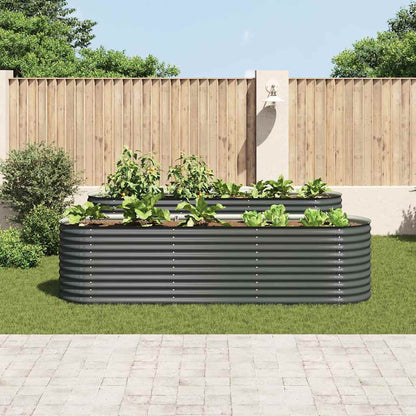 Garden Raised Bed | Grey | Galvanised Steel | 320x80x81 cm