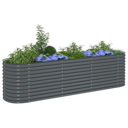 Garden Raised Bed | Grey | Galvanised Steel | 320x80x81 cm