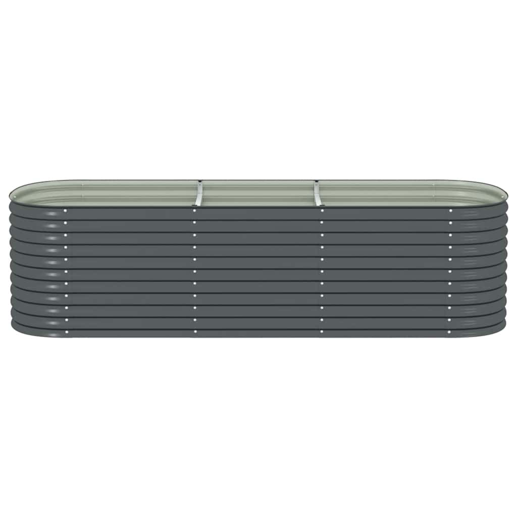 Garden Raised Bed 320x80x81 cm Galvanised Steel Grey