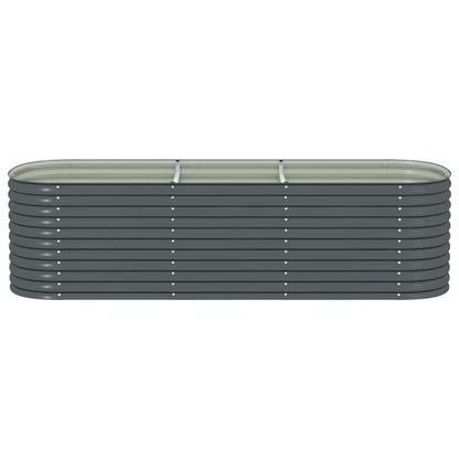 Garden Raised Bed 320x80x81 cm Galvanised Steel Grey