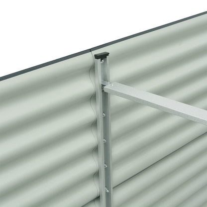 Garden Raised Bed 320x80x81 cm Galvanised Steel Grey