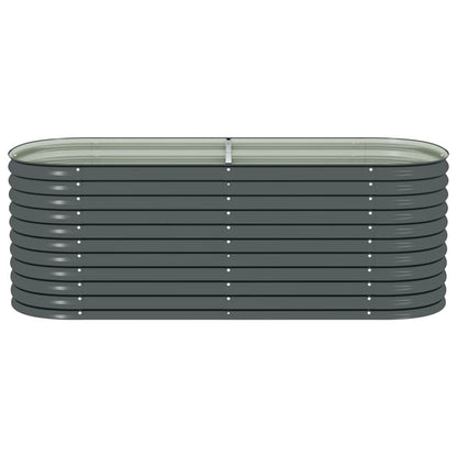 Garden Raised Bed 240x80x81 cm Galvanised Steel Grey