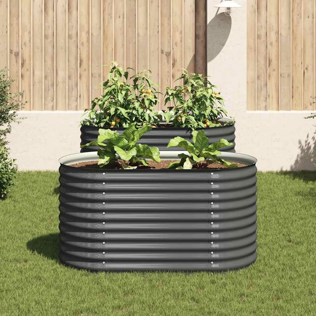 Garden Raised Bed | Grey | Galvanised Steel | 160x80x81 cm | Durable