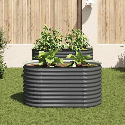 Garden Raised Bed | Grey | Galvanised Steel | 160x80x81 cm | Durable