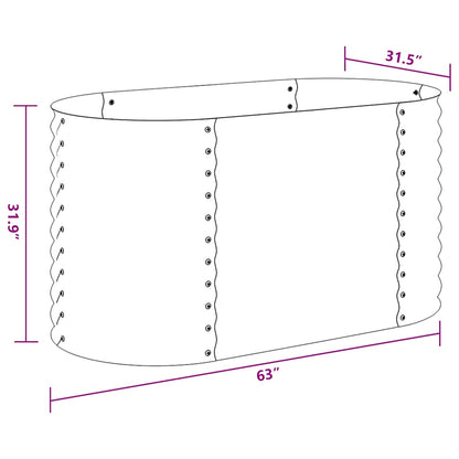 Garden Raised Bed | Grey | Galvanised Steel | 160x80x81 cm | Durable
