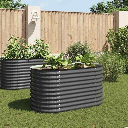 Garden Raised Bed | Grey | Galvanised Steel | 160x80x81 cm | Durable