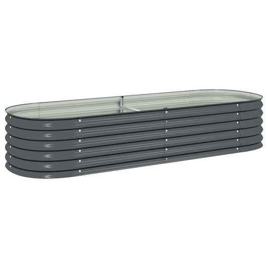Garden Raised Bed 240x80x44 cm Galvanised Steel Grey