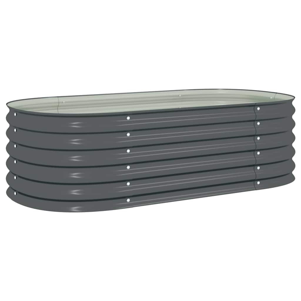 Garden Raised Bed 160x80x44 cm Galvanised Steel Grey