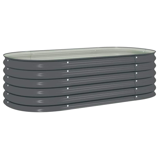 Garden Raised Bed 160x80x44 cm Galvanised Steel Grey