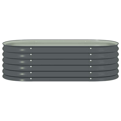 Garden Raised Bed 160x80x44 cm Galvanised Steel Grey