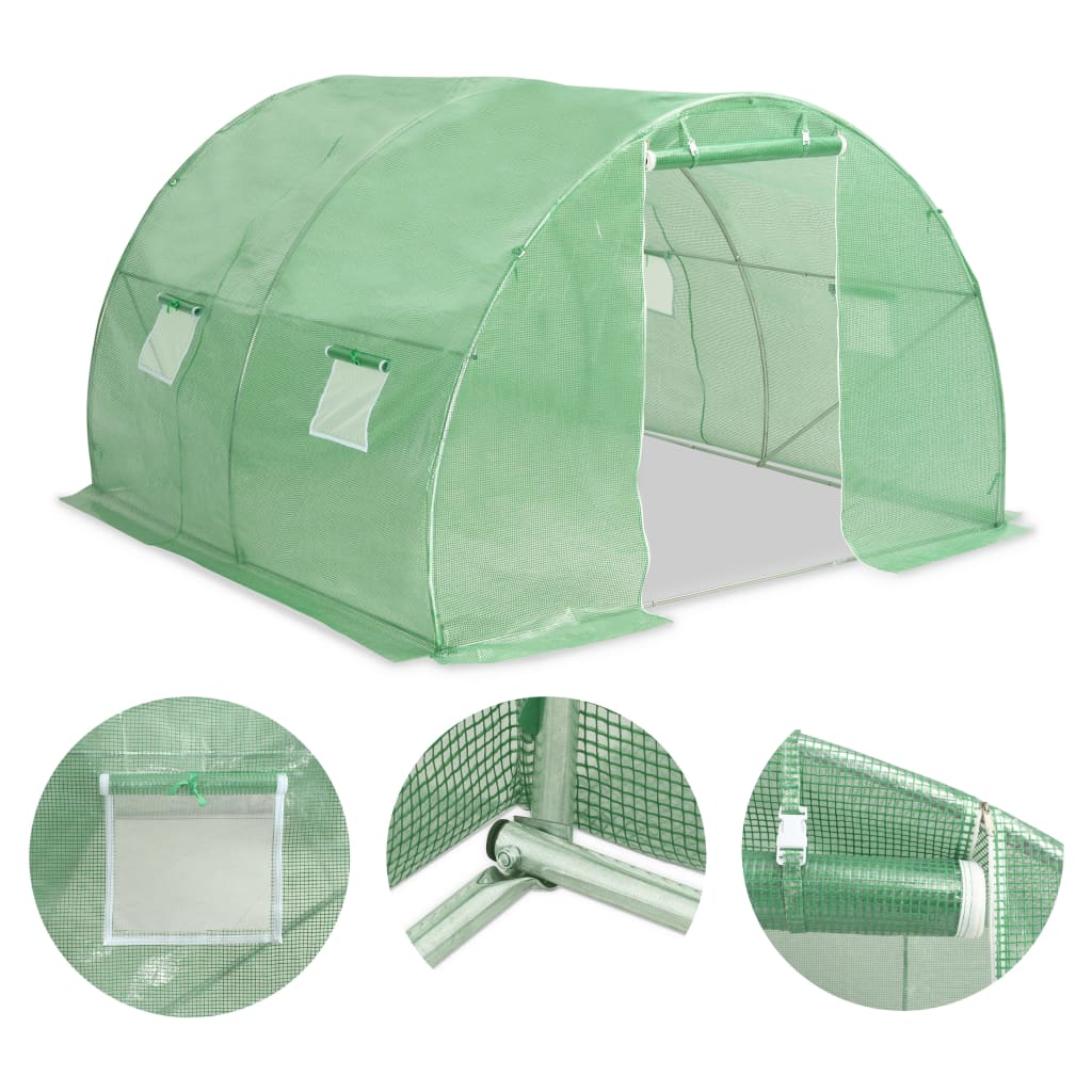Greenhouse | Green | PE mesh fabric, galvanised steel | Large