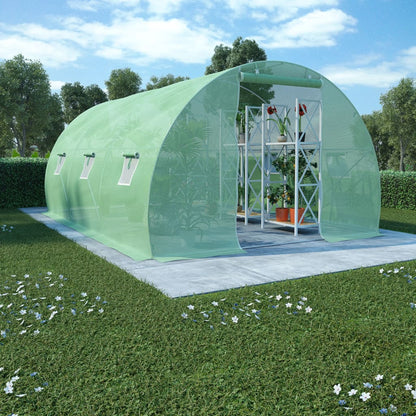 Greenhouse | Green | Polyethylene mesh fabric and galvanised steel