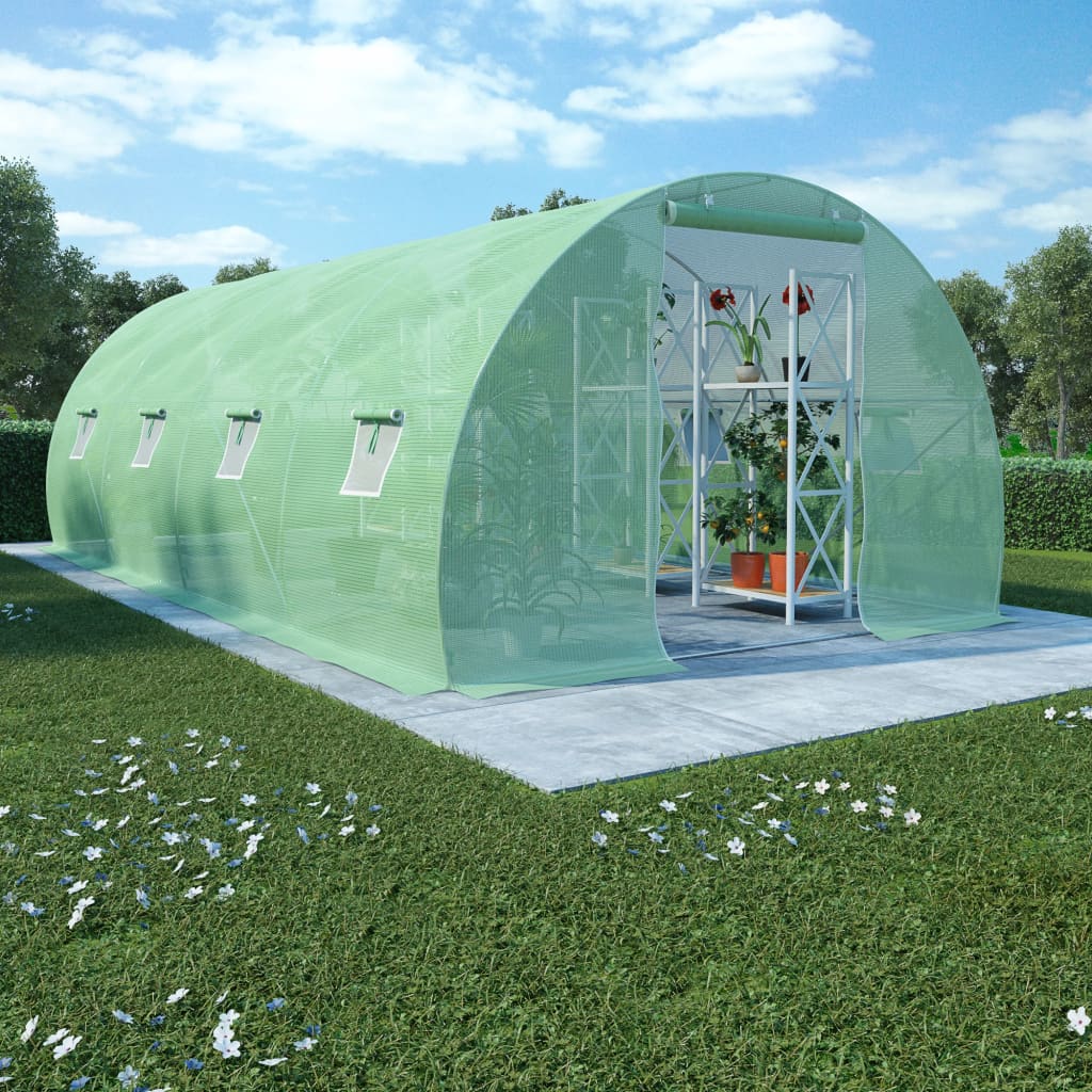 Greenhouse | Green | PE (polyethylene) mesh fabric, Galvanised steel