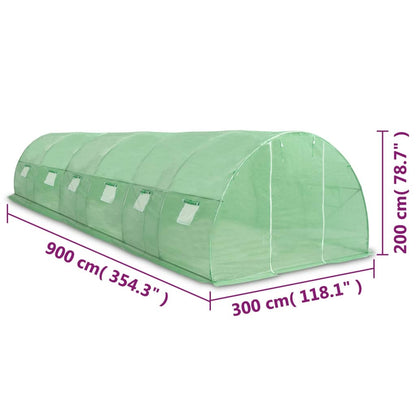 Greenhouse 27m² 900x300x200 cm