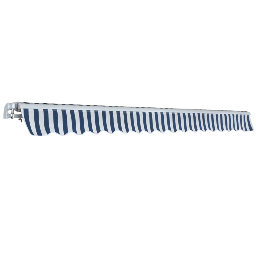 Folding Awning Manual Operated 400 cm Blue/White