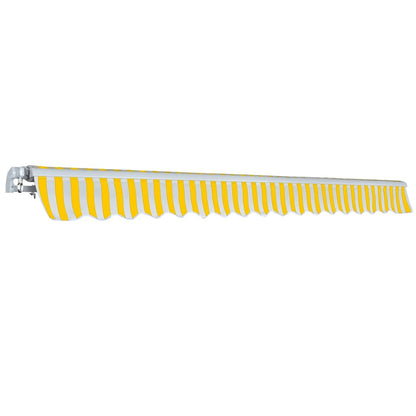 Folding Awning Manual Operated 400 cm Yellow/White
