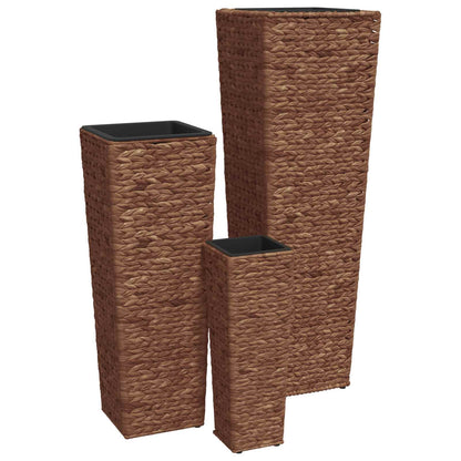 45569 vidaXL Raised Beds 3 pcs Water Hyacinth Dark Brown