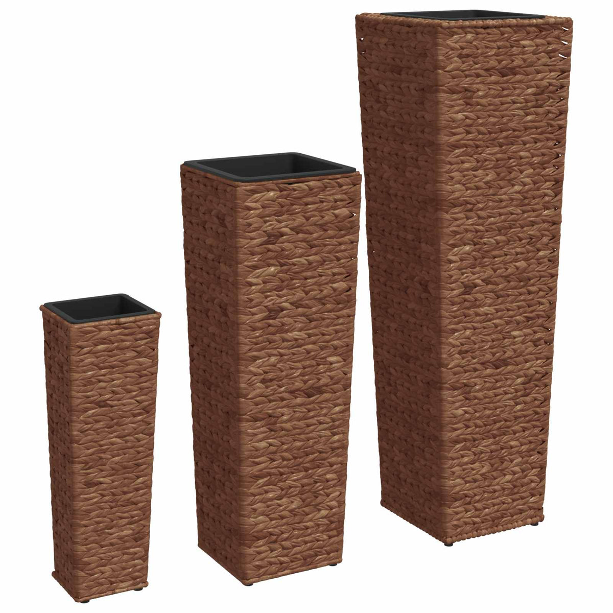45569 vidaXL Raised Beds 3 pcs Water Hyacinth Dark Brown