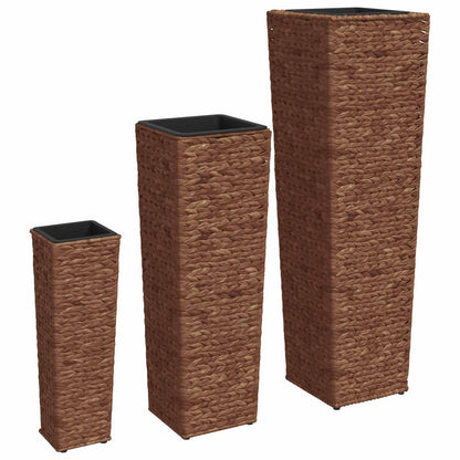 45569 vidaXL Raised Beds 3 pcs Water Hyacinth Dark Brown