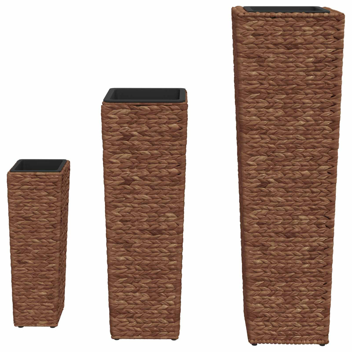 45569 vidaXL Raised Beds 3 pcs Water Hyacinth Dark Brown