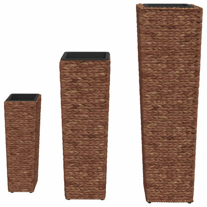 45569 vidaXL Raised Beds 3 pcs Water Hyacinth Dark Brown