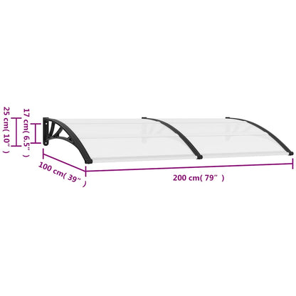 Door Canopy | Black brackets, transparent sheets