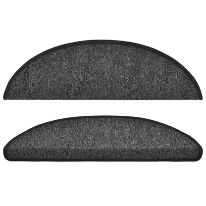 Stair Mats 15 pcs 56x17x3 cm Anthracite Half Round