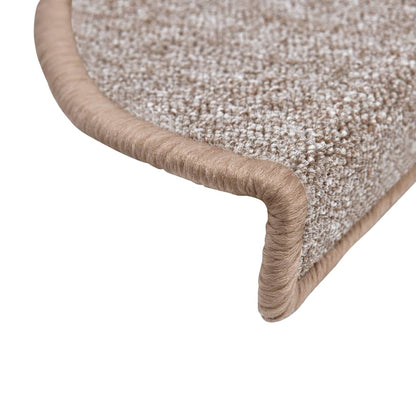 Stair Mats 15 pcs 56x17x3 cm Light Brown Half Round