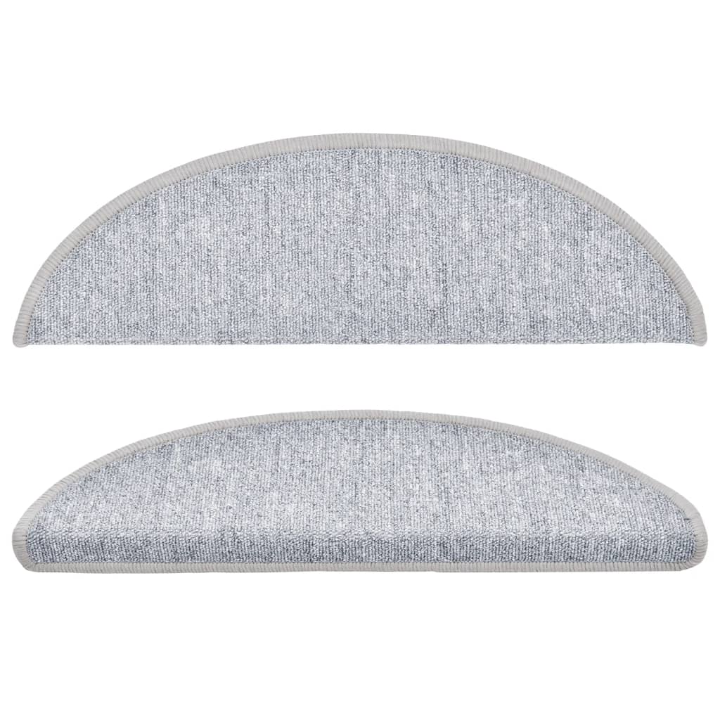 Carpet Stair Treads 15 pcs Light Grey 56x17x3 cm