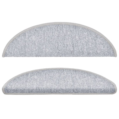 Carpet Stair Treads 15 pcs Light Grey 56x17x3 cm