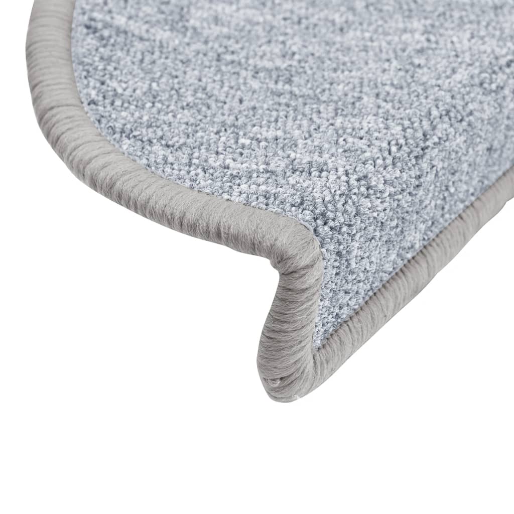 Carpet Stair Treads 15 pcs Light Grey 56x17x3 cm