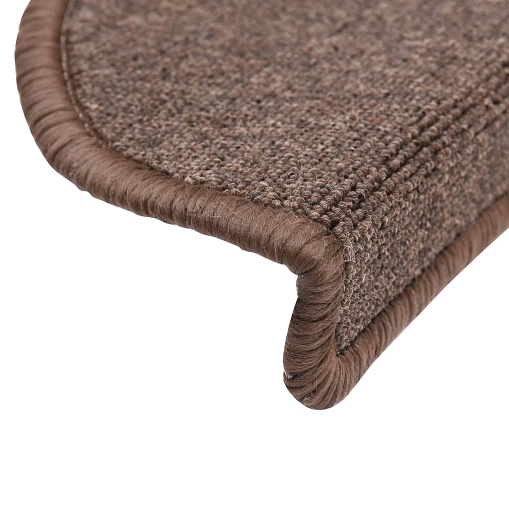 Stair Mats 15 pcs 56x17x3 cm Coffee Brown Half Round