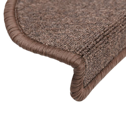 Stair Mats 15 pcs 56x17x3 cm Coffee Brown Half Round
