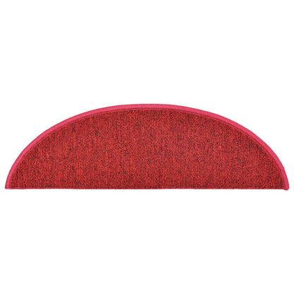 Stair Mats 15 pcs 56x17x3 cm Red Half Round