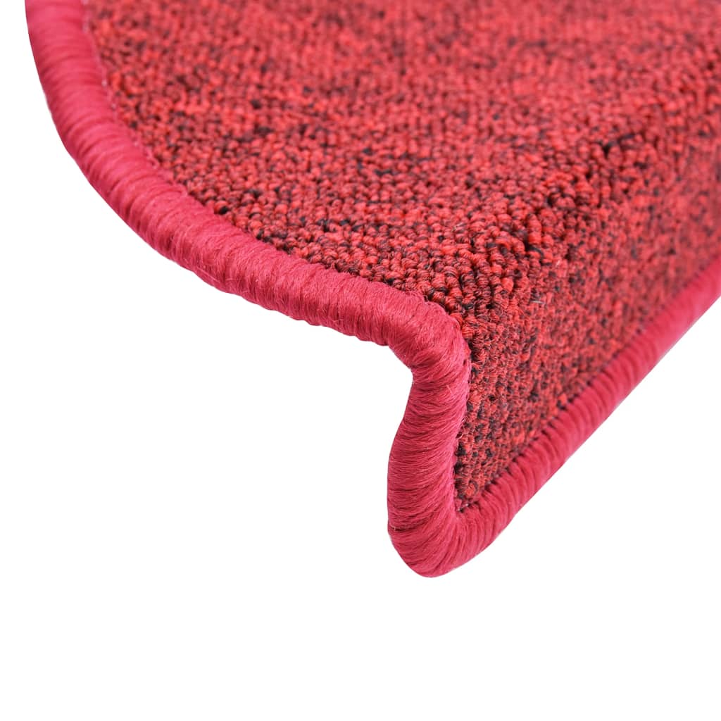 Stair Mats 15 pcs 56x17x3 cm Red Half Round
