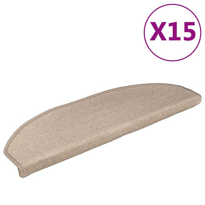 Stair Mats 15 pcs 56x17x3 cm Taupe Half Round
