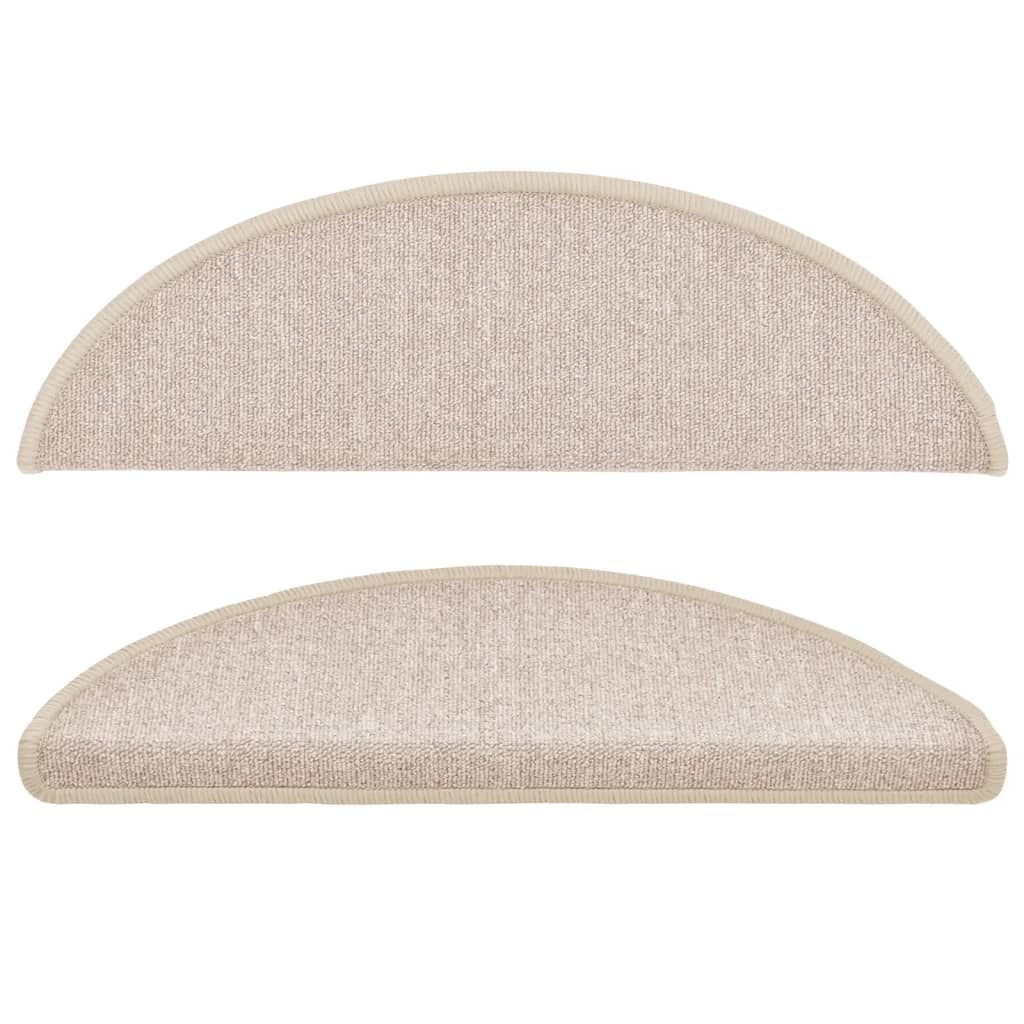 Stair Mats 15 pcs 56x17x3 cm Taupe Half Round
